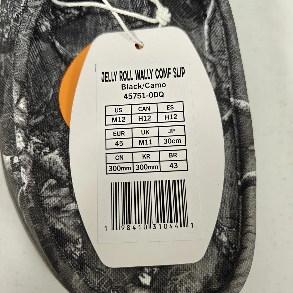 Hey Dude x Jelly Roll Wally Realtree Edge Camo Men's 12 Black Slip On Shoes NWT